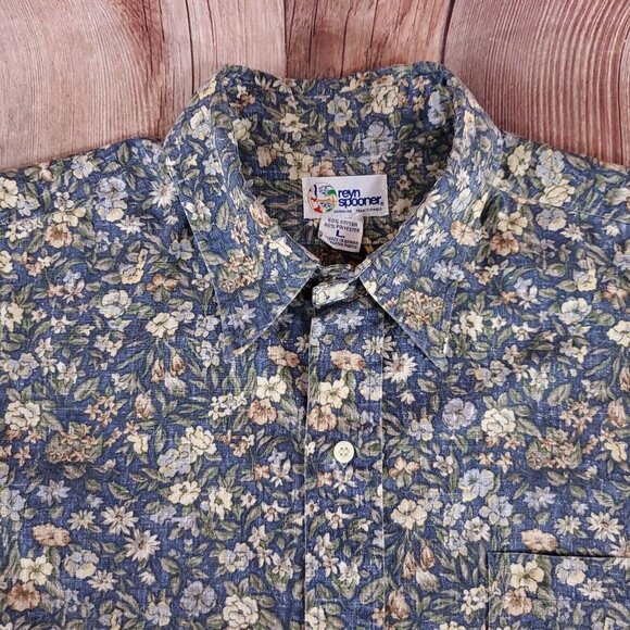 *READ* Reyn Spooner Mens Size Large Hawaiian Floral Short Sleeve Button Up Shirt - Picture 5 of 12